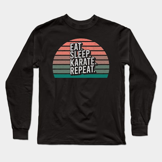 Vintage Retro Quote Eat Sleep Repaet Inspiration Long Sleeve T-Shirt by chacuy